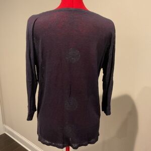 J Crew Linen Black Top